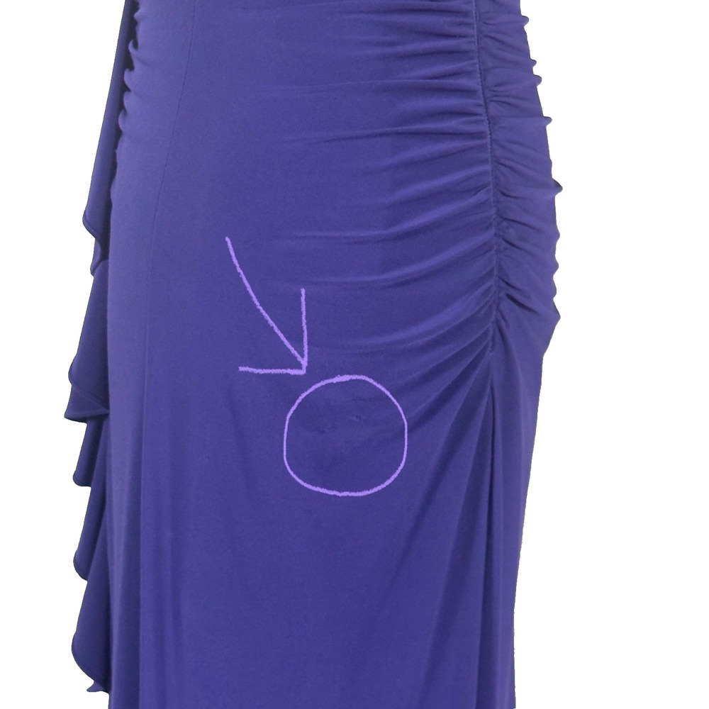 90s BA Nites Vintage Purple Ruffle Front Formal Evening Gown Dress Sz 8 USA Hoco - Picture 10 of 12